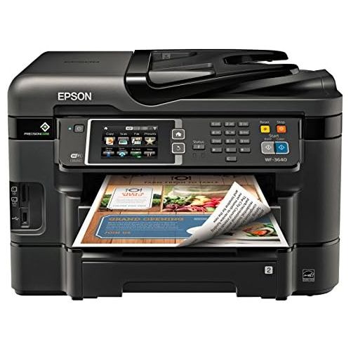 엡손 Epson WorkForce WF-3640 Wireless Color All-in-One Inkjet Printer with Scanner and Copier (E-Commerce Packaging)