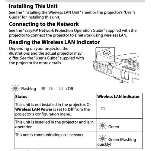 엡손 Epson ELPAP07 Projector Wireless LAN Adapter V12H418P12