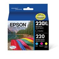 Epson T220XL-BCS Cartridge Ink, 4 Pack, Black, Cyan, Magenta, Yellow