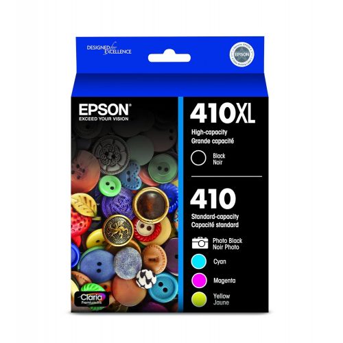 엡손 Epson 410XL Black & Standard Photo Black and C/M/Y Color Ink Cartridges, Combo 5 Pack (T410XL-BCS)