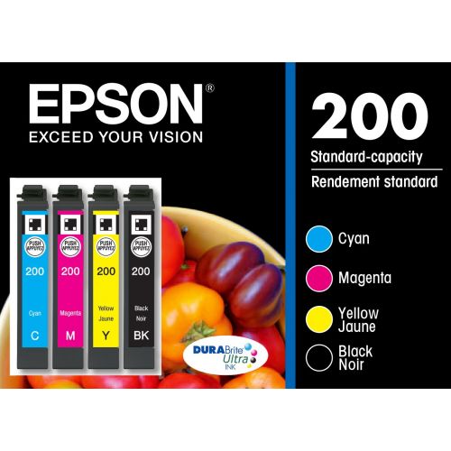 엡손 Epson T200120-BCS DURABrite Ultra Color Multi-Pack Ink Cartridges Standard-Capacity (CMYK) - Frustration Free Packaging Ink