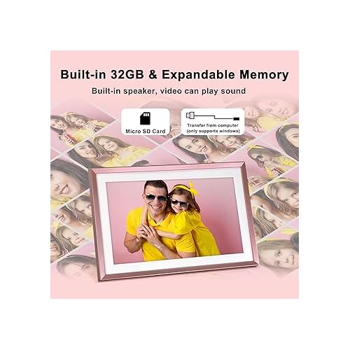  Digital Picture Frame：Built-in 32GB| WiFi Digital Photo Frame with 10.1