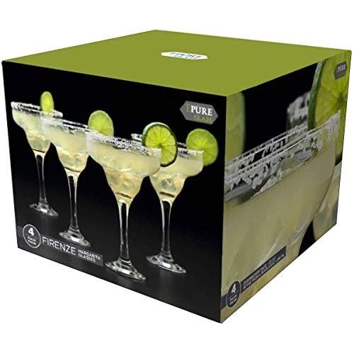  [아마존베스트]Epure Firenze Collection 8 Piece Margarita Glass Set - Classic For Drinking Margaritas, Pina Coladas, Daiquiris, and Other Cocktails (Margarita (10 oz))