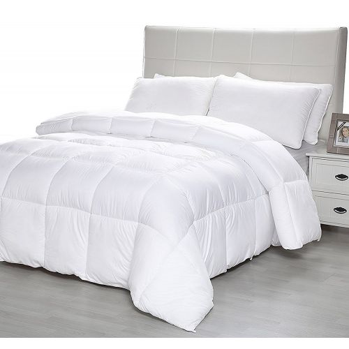  [아마존 핫딜]  [아마존핫딜]Equinox International Equinox All-Season White Quilted Comforter - 88 x 88 Inches - Goose Down Alternative Queen Comforter - Duvet Insert Set - Machine Washable - Plush Microfiber Fill (350 GSM)