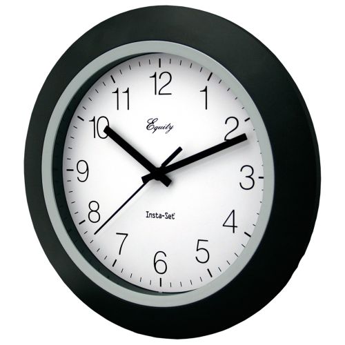  Equity by La Crosse 40222B 10 Insta-Set Black Wall Clock
