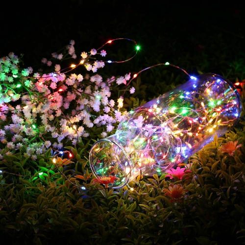  ErChen Dual-Color Solar Powered LED String Lights, 165FT 500 LEDs Remote Control Color Changing 8 Modes Copper Wire Decorative Fairy Lights for Outdoor Garden Patio (White, Multico