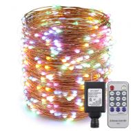 ErChen ER CHEN(TM) 165ft Led String Lights,500 Led Starry Lights on 50M Copper Wire String Lights Power Adapter + Remote Control(Multicolor)