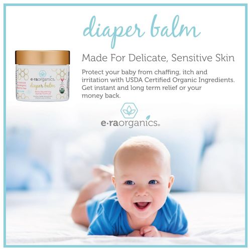  [아마존베스트]Era Organics Baby Diaper Rash Balm  USDA Certified Organic Soothing Diaper Rash Treatment for Sensitive Skin...