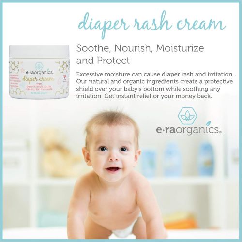  [아마존베스트]Era Organics Diaper Rash Cream Natural & Organic  Extra Soothing Zinc Oxide Diaper Rash Treatment with Aloe...