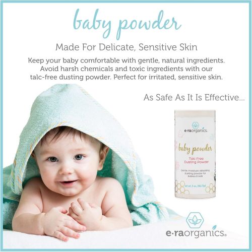  [아마존베스트]Era Organics Baby Powder Talc Free - USDA Certified Organic Dusting Powder for Excess Moisture & Chaffing...