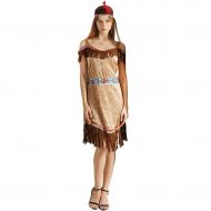 EraSpooky Indian Costume Native Women American Dress with Headband