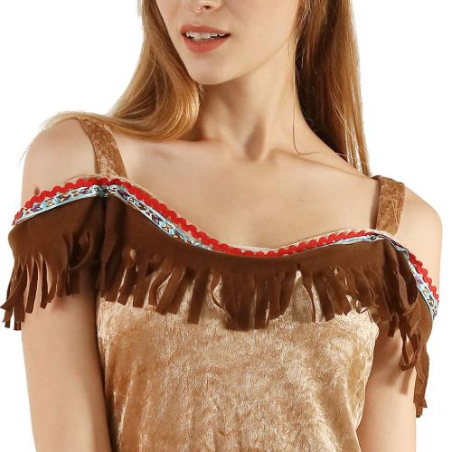  EraSpooky Indian Costume Native Women American Dress with Headband