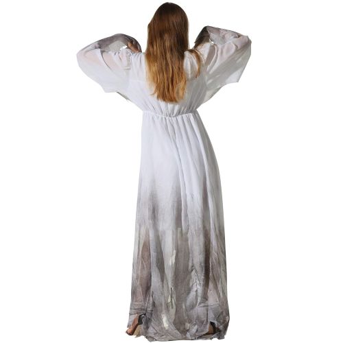  EraSpooky Women Gossamer Ghost Costume Gothic Victorian White Fancy Dress