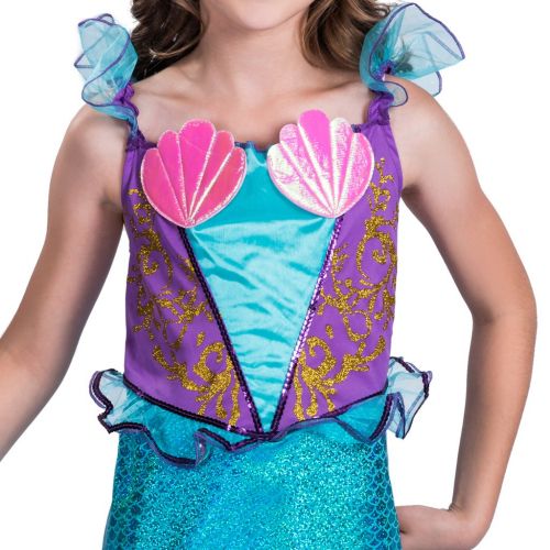  EraSpooky Girls Mermaid Princess Costume with Ruffle Tail Dress