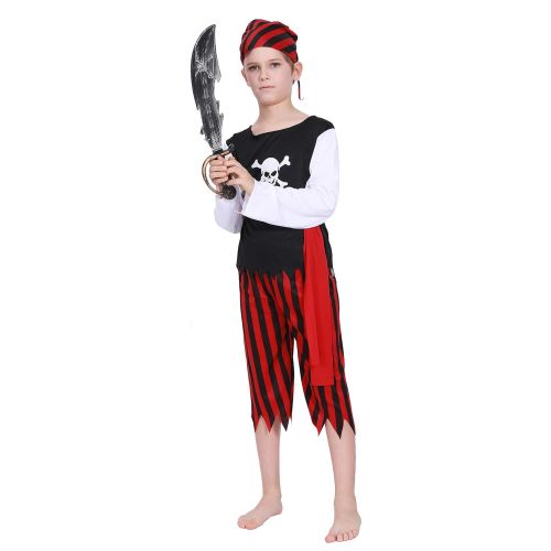  EraSpooky Childrens Pirate Costume Kids Halloween Girls Costumes Boys Dress Up Pirate Suit - Funny Cosplay Party