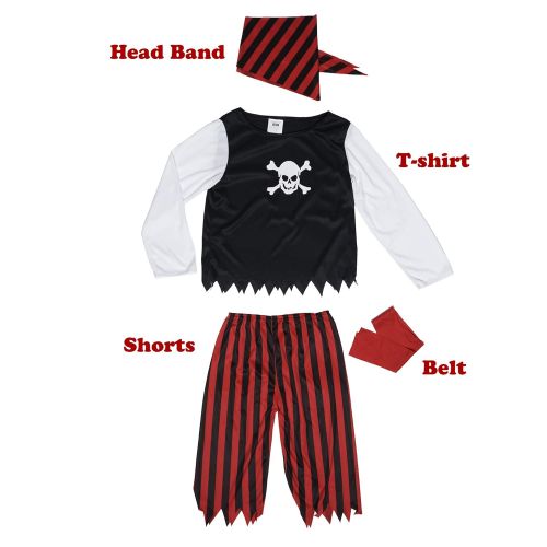  EraSpooky Childrens Pirate Costume Kids Halloween Girls Costumes Boys Dress Up Pirate Suit - Funny Cosplay Party