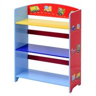 Erama-ix Kids Bookshelf 3 Tiers Cars Book Rack Adorable Corner Book Organizer Multi Color