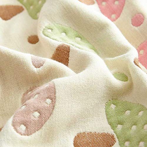  Erbey 6 Layer Soft Cotton Muslin Blanket Soft Quilt Throw Pre-Washed Dream Blanket 6 Layers Swaddle Toddler Large Size, Breathable and Lightweight (Mushroom)