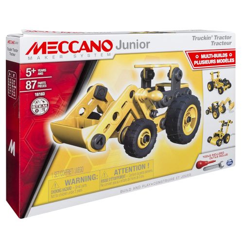  Erector Meccano Junior, Truckin Tractor, 4 Model Building Set, 87 Pieces, For Ages 5+, STEM Construction Education Toy