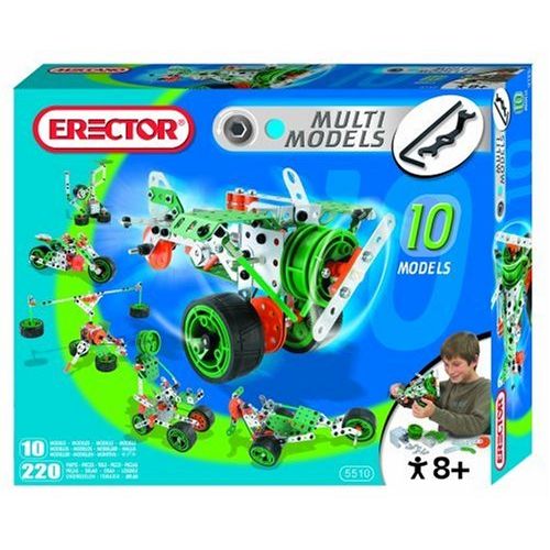  Erector Multi Model 10 Model Set - Green Airplane