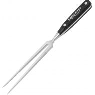 Ergo Chef Pro Series 8-Inch Meat Fork - Carving & Serving Fork - Spaghetti Twirling Fork, Full Forged High Carbon Stainless-Steel, Full Tang, Black Handle