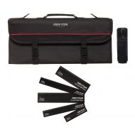 Ergo Chef 13 Pocket Professional Chef Knife Tri-Fold Bag with 5 Edge Guards CHEF GEAR (Black)