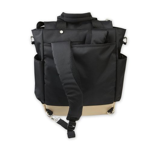 에르고베이비 Ergobaby Tote Diaper Bag, Coffee Run Tall, Black/Tan