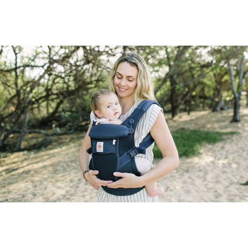 에르고베이비 Ergobaby Adapt Baby Carrier, Infant To Toddler Carrier, Cool Air Mesh, Multi-Position, Deep Blue