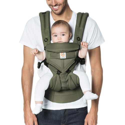 에르고베이비 Ergobaby Carrier, Omni 360 All Carry Positions Baby Carrier with Cool Air Mesh, Khaki Green