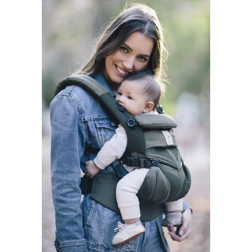 에르고베이비 Ergobaby Carrier, Omni 360 All Carry Positions Baby Carrier with Cool Air Mesh, Khaki Green