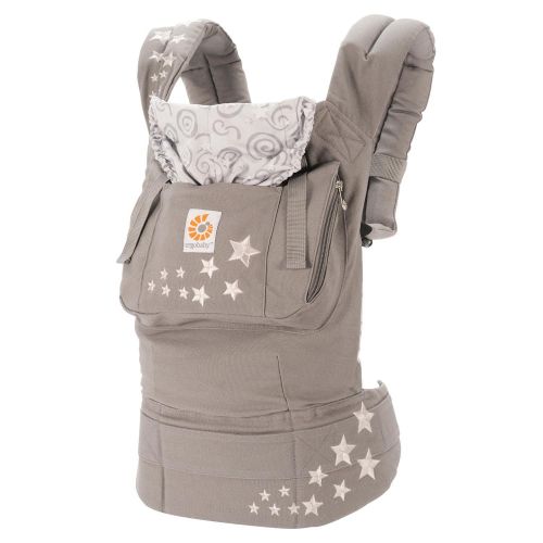 에르고베이비 Ergobaby Carrier, Original 3-Position Baby Carrier with Lumbar Support and Storage Pocket, Galaxy Grey