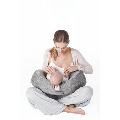 에르고베이비 [아마존베스트]Ergobaby Breastfeeding Pillow with Cover, Natural Curve, Heathered Grey