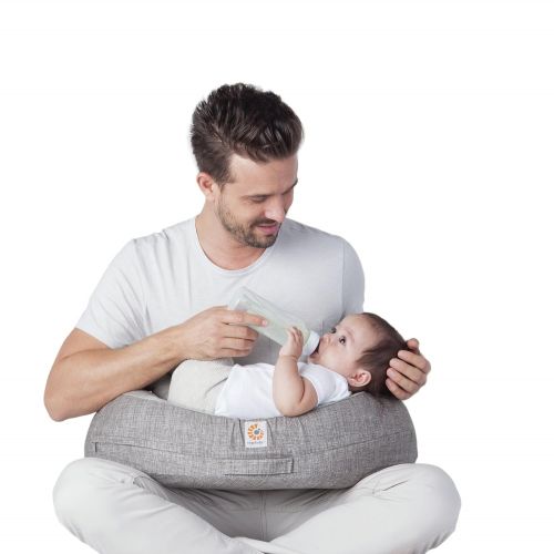 에르고베이비 [아마존베스트]Ergobaby Breastfeeding Pillow with Cover, Natural Curve, Heathered Grey