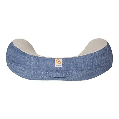 에르고베이비 [아마존베스트]Ergobaby Breastfeeding Pillow with Cover, Natural Curve, Vintage Blue
