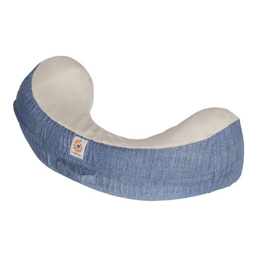 에르고베이비 [아마존베스트]Ergobaby Breastfeeding Pillow with Cover, Natural Curve, Vintage Blue