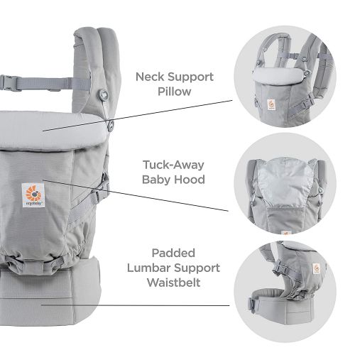 에르고베이비 Visit the Ergobaby Store [가격문의]Ergobaby Baby Carrier Adapt Infant to Toddler Carrier with Cool Air Mesh, Onyx Black