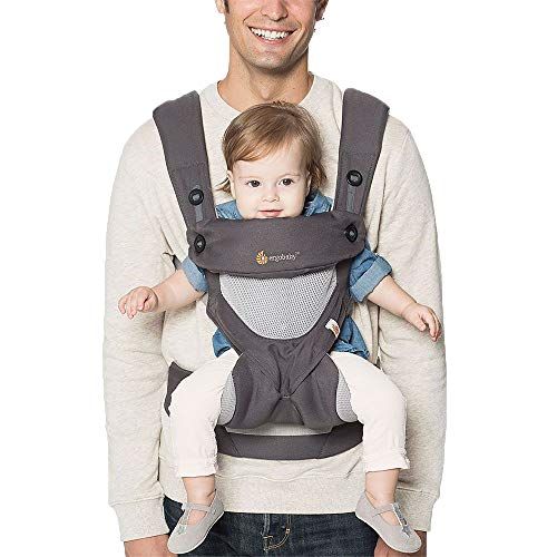 에르고베이비 Visit the Ergobaby Store Ergobaby Carrier, 360 All Carry Positions Baby Carrier with Cool Air Mesh, Carbon Grey