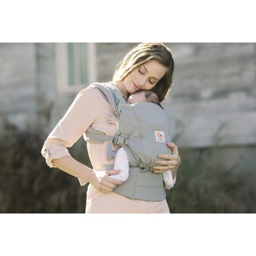 에르고베이비 Ergobaby Adapt Award Winning Ergonomic Multi-Position Baby Carrier, Newborn to Toddler, Graphic Grey