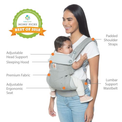 에르고베이비 Ergobaby 360 All Carry Positions Award-Winning Ergonomic Baby Carrier, Batik IndigoBlueWhite