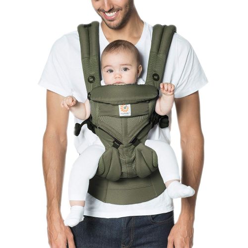 에르고베이비 Ergobaby Omni 360 Cool Air Mesh All-in-One Ergonomic Baby Carrier, All Carry Positions, Newborn to Toddler, ICY Mint