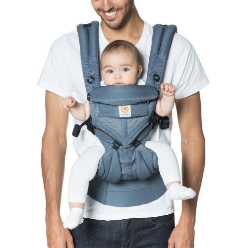 에르고베이비 Ergobaby Omni 360 Cool Air Mesh All-in-One Ergonomic Baby Carrier, All Carry Positions, Newborn to Toddler, ICY Mint