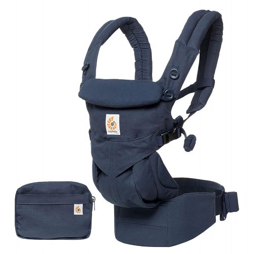 에르고베이비 Ergobaby Omni 360 All-in-One Ergonomic Baby Carrier for Newborn to Toddler, Navy Mini Dots