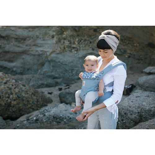 에르고베이비 Ergobaby Omni 360 All-in-One Ergonomic Baby Carrier for Newborn to Toddler, Navy Mini Dots