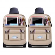 Ergocar Car Back Seat Organiser Kick Mats Luxury PU Leather with Foldable Tablet Holder Car...