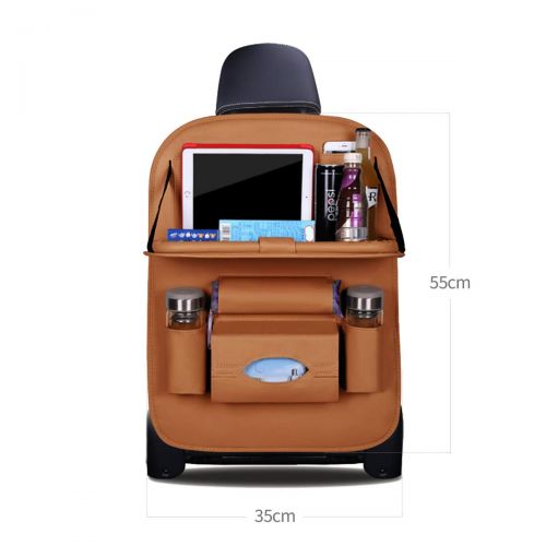  Ergocar Car Back Seat Organiser Kick Mats Luxury PU Leather with Foldable Tablet Holder Car...