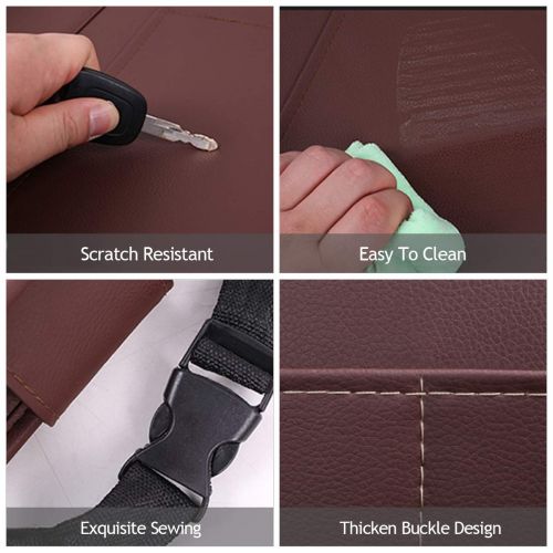  Ergocar Car Back Seat Organiser Kick Mats Luxury PU Leather with Foldable Tablet Holder Car...