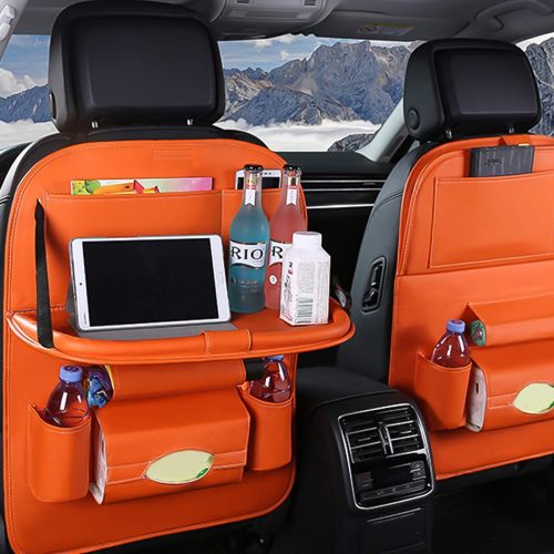  Ergocar Car Back Seat Organiser Kick Mats Luxury PU Leather with Foldable Tablet Holder Car...