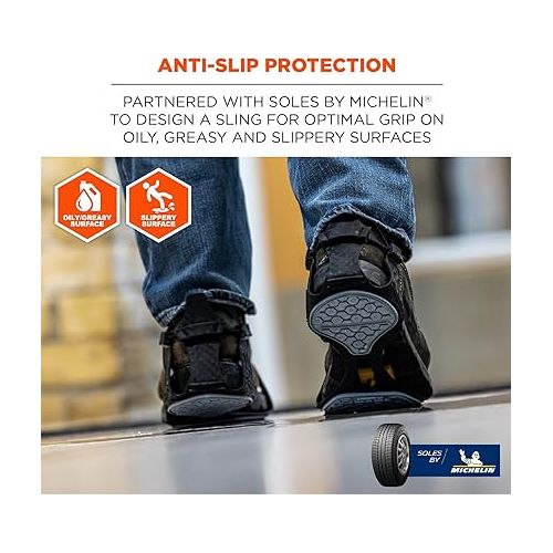  Ergodyne TREX Slip-On Indoor Anti-Slip Shoe Traction, Oil Resistant Anti Slip Soles for Boots