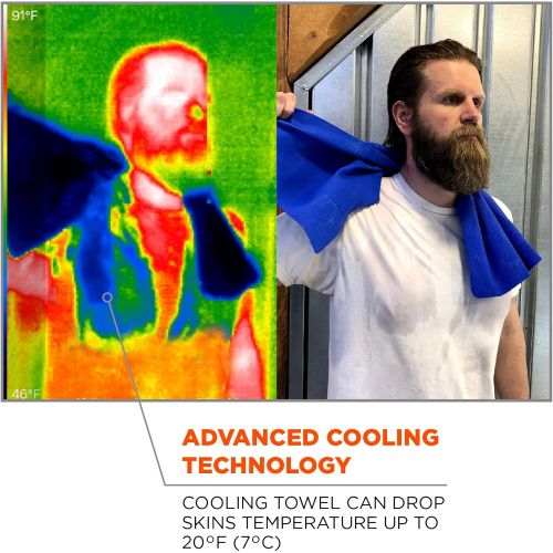  [아마존베스트]Ergodyne Chill-Its 6602 Evaporative Cooling Towel, Blue