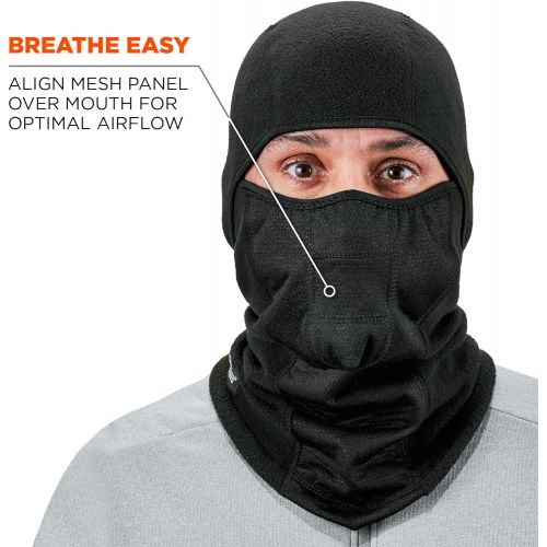  [아마존베스트]Ergodyne N-Ferno 6823 Winter Balaclava Ski Mask, Wind-Resistant Face Mask, Thermal Fleece, Black